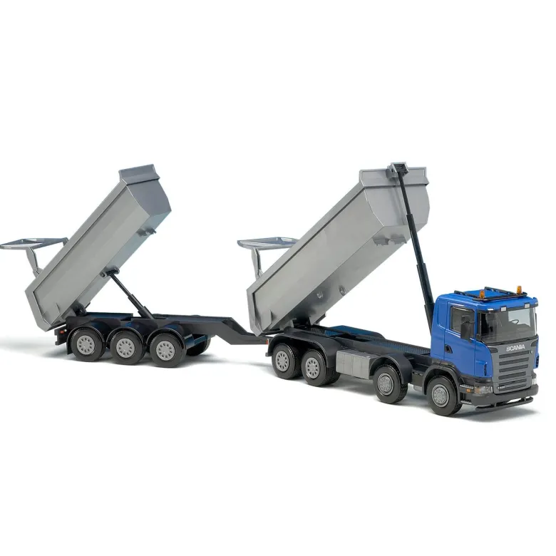 Emek Leksakslastbil Scania G 490 med Tippbart Släp Blå