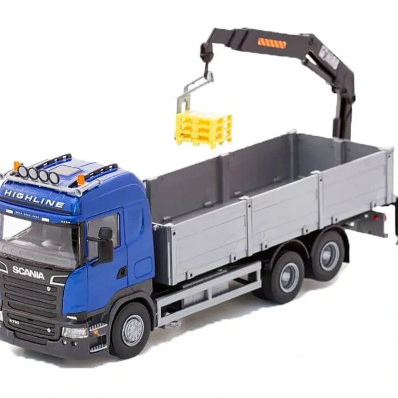 Emek Scania Highline R 730 Kranlastbil med Pallar Blå