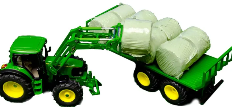 Ensilagebalar inplastade 4 st. leksak Kids Globe 1:32