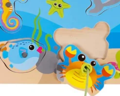 Fiskespel och pussel i trä med magneter