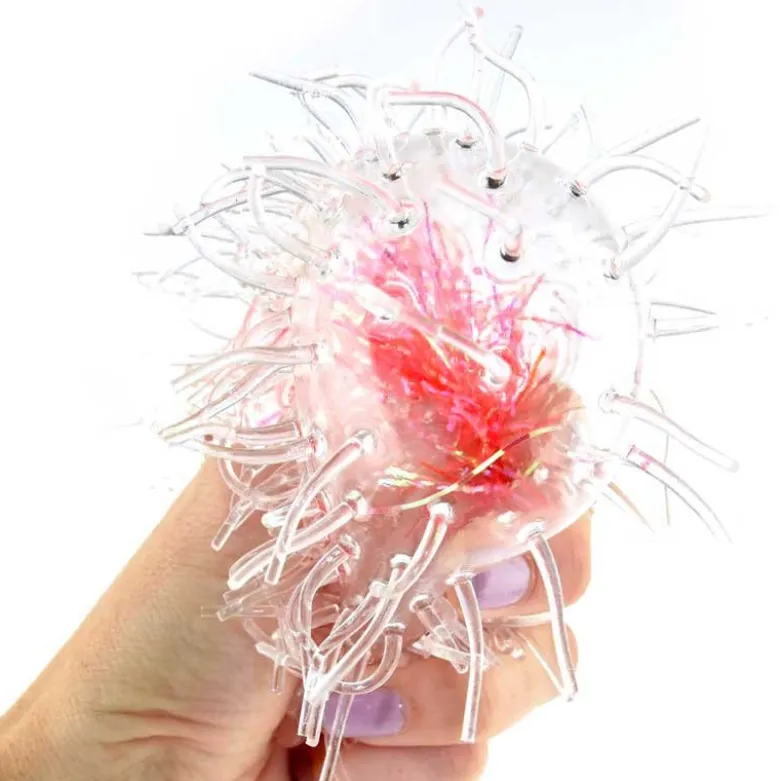 Genomskinlig Klämboll Puffer med mjuka trådar 12 cm