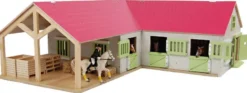 Häststall 4 st. stallboxar Deluxe Rosa till Schleich hästar Kids Globe 1:24