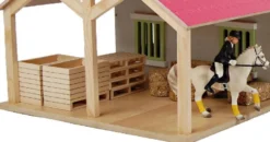 Häststall 4 st. stallboxar Deluxe Rosa till Schleich hästar Kids Globe 1:24