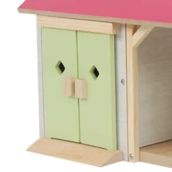 Häststall 2 st. stallboxar och garage rosa leksak Kids Globe 1:32