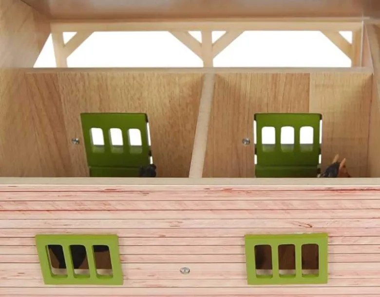 Häststall 2 st. stallboxar och garage leksak Kids Globe 1:32