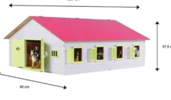 Häststall 7 st. stallboxar Rosa leksak till Schleich hästar Kids Globe 1:24
