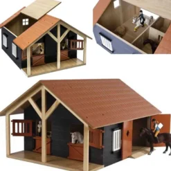 Häststall 2 st. stallboxar till hästar Schleich Kids Globe 1:24