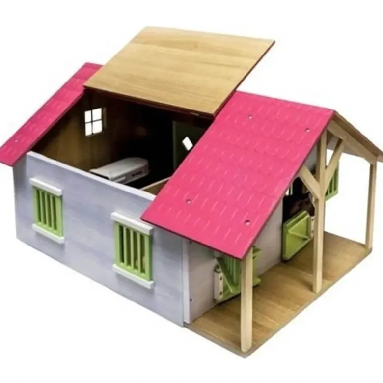 Häststall 2 st. stallboxar till Schleich hästar Kids Globe 1:24