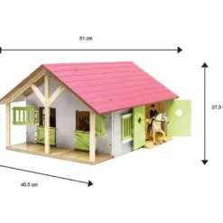 Häststall 2 st. stallboxar till Schleich hästar Kids Globe 1:24