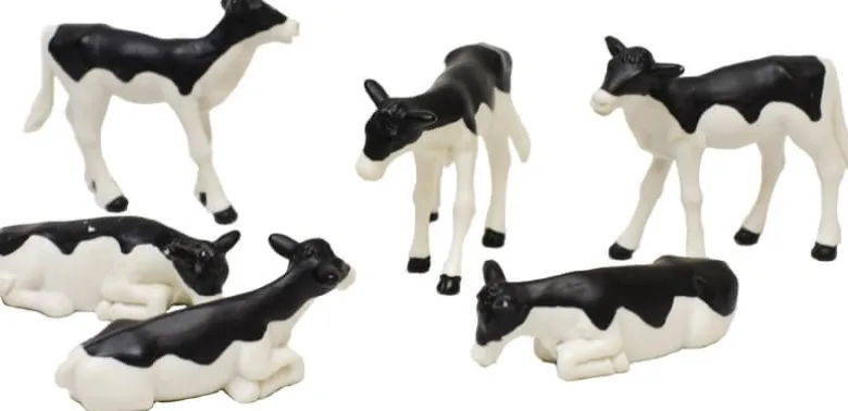 Kalvar av rasen Holstein leksaksdjur Kids Globe 1:32