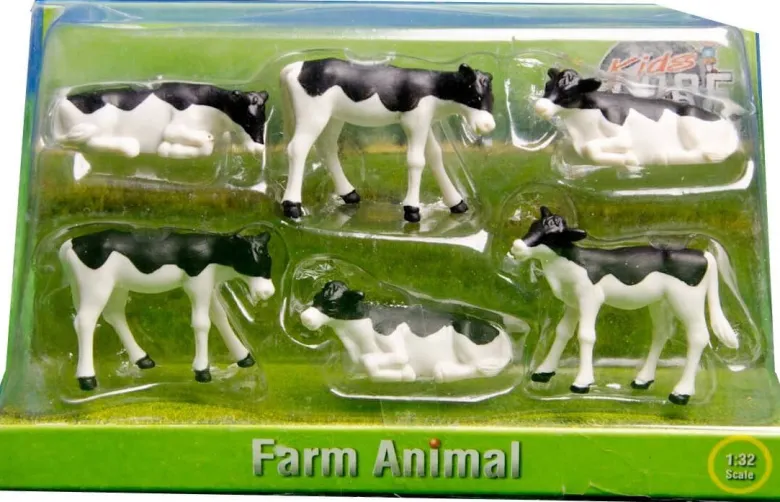 Kalvar av rasen Holstein leksaksdjur Kids Globe 1:32