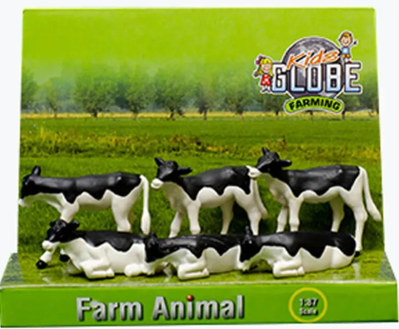 Kalvar av rasen Holstein leksaksdjur Kids Globe 1:32