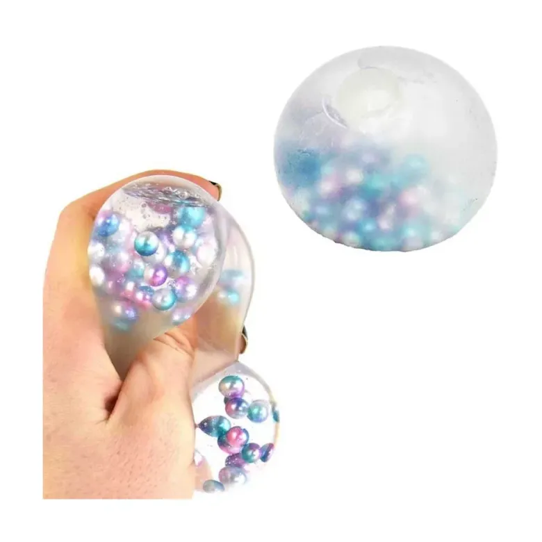 Klämboll Sticky med pärlor 6 cm