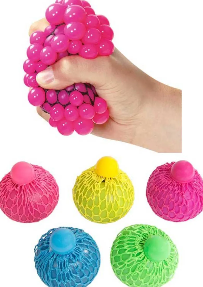 Klämboll, stressboll i nät leksak 6 cm