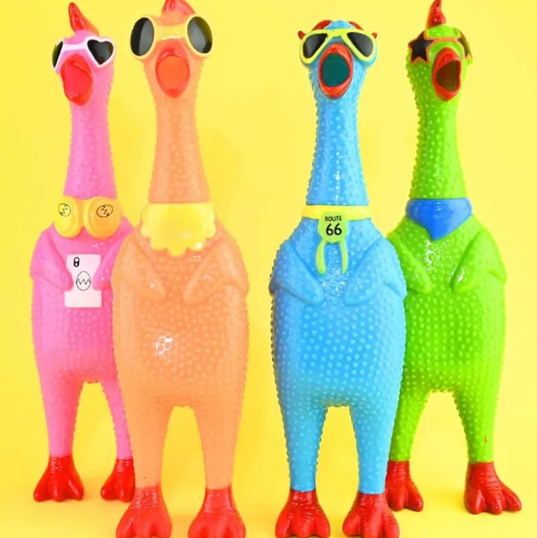 Klämkyckling med ljud - Squeeze Chicken 32 cm