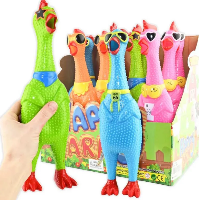 Klämkyckling med ljud - Squeeze Chicken 32 cm