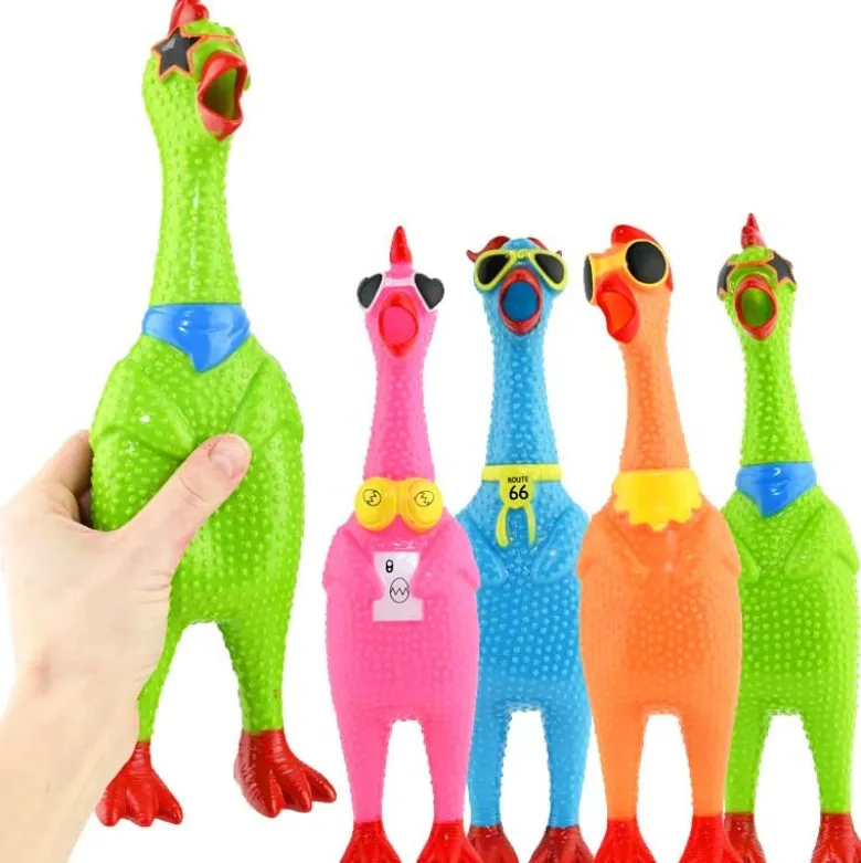 Klämkyckling med ljud - Squeeze Chicken 32 cm