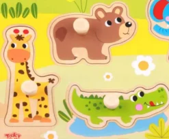 Knoppussel med figursågade vilda djur Tooky Toy