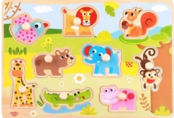 Knoppussel med figursågade vilda djur Tooky Toy