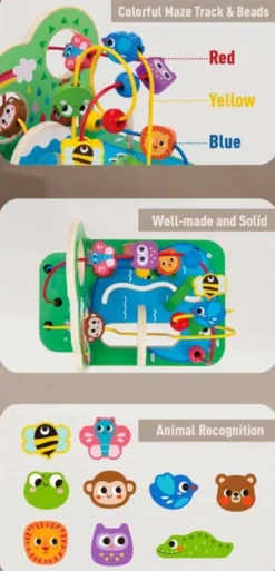 Kulbana med skogstema i trä till barn aktivitetsleksak Tooky Toy