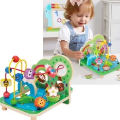 Kulbana med skogstema i trä till barn aktivitetsleksak Tooky Toy