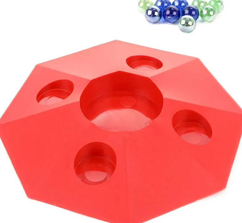 Kulplatta med spelkulor
