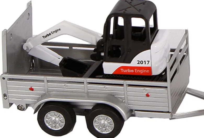Leksaksbil Pick-Up med släp och grävmaskin Kids Globe