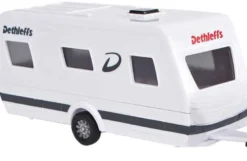 Leksaksbil Volvo V70 blå och husvagn Kids Globe