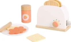 Leksaksbrödrost trä med brödskivor, pålägg Tooky Toy