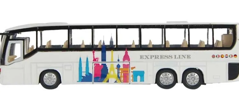 Leksaksbuss Turistbuss Pull Back Kids Globe