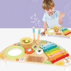 Leksaksinstrument i trä slagverksinstrument för den lilla musikern Tooky Toy