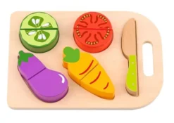 Leksaksmat delbara grönsaker i trä med skärbräda Tooky Toy