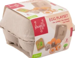 Leksaksmat 4 st. ägg i trä med kartong Jouéco