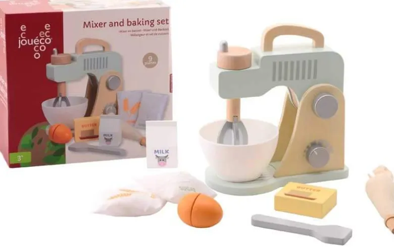 Leksaksmixer och bakset i trä till barn Jouéco
