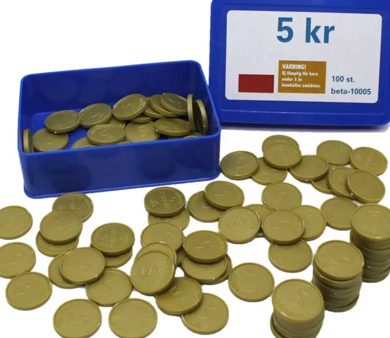 Leksakspengar 5 kr mynt 100 st