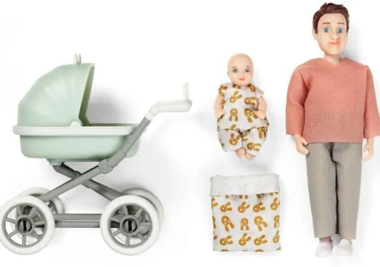 Lundby Docka med bebis och barnvagn