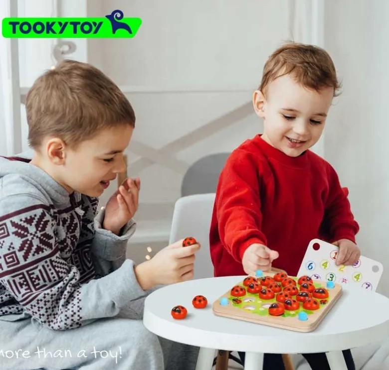 Memoryspel med nyckelpigor i trä Tooky Toy