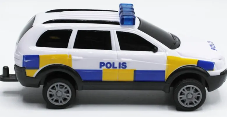 Polisbil Leksaksbil Pullback TEAMA - 1:32
