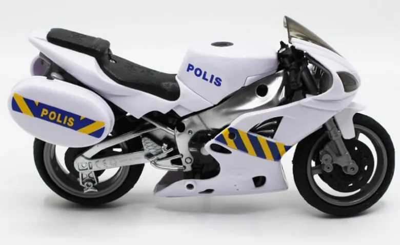 Polismotorcykel Leksak med ljud 1:12