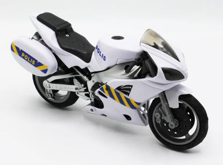 Polismotorcykel Leksak med ljud 1:12
