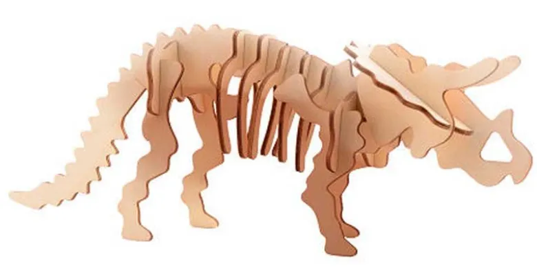 Pussel 3D Dinosaurie Plywood Triceratops