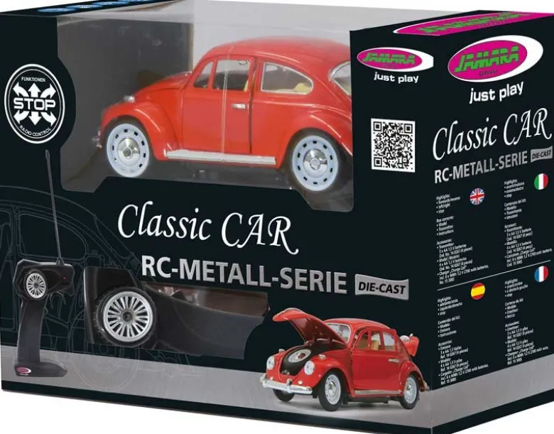 Radiostyrd Bil VW Beetle Die Cast Röd Jamara 1:18