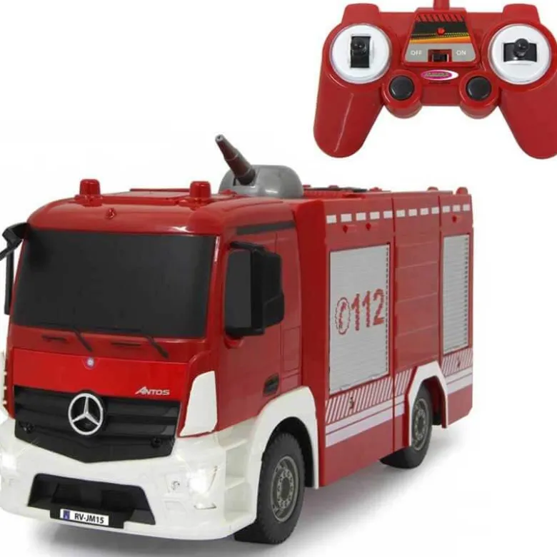 Radiostyrd Brandbil Lastbil Mercedes Antos med vattenkanon Jamara 1:26 2,4 GHz