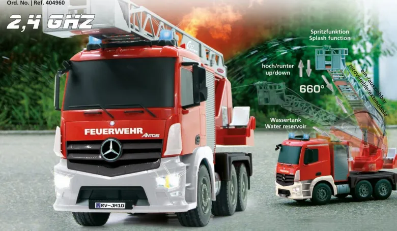 Radiostyrd Brandbil Mercedes Antos Jamara Vattenpump 1:20 - 2,4 GHz