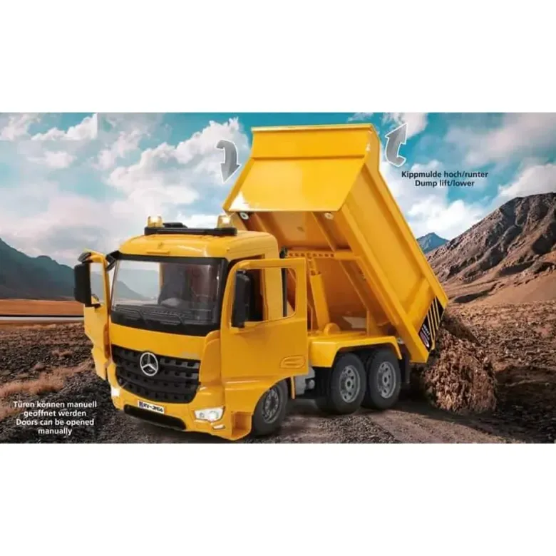 Radiostyrd Lastbil med Tippflak Mercedes Arocs Jamara 1:20 - 2,4 GHz