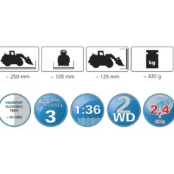 Radiostyrd Lastmaskin RL 136 Jamara Leksak 1:36 2,4 GHz