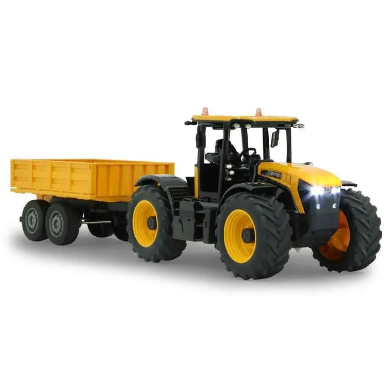 Radiostyrd Traktor JCB Fastrac med släpkärra Jamara 1:24