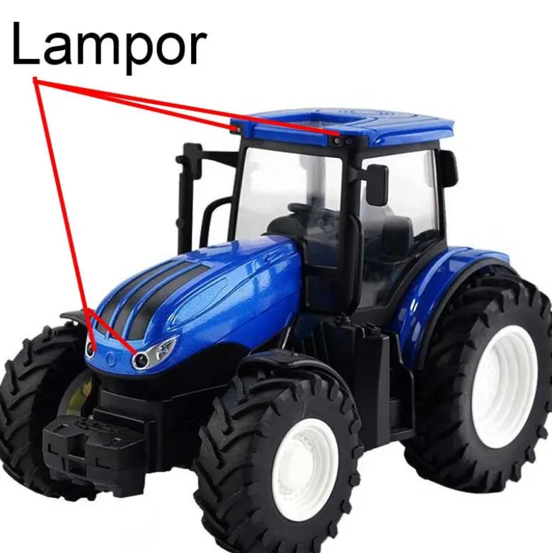Radiostyrd Traktor med skopa, ljus och ljud