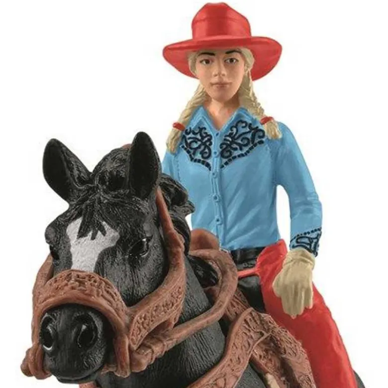 Schleich Barrel Racing med Cowboyflicka 42576