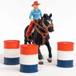 Schleich Barrel Racing med Cowboyflicka 42576